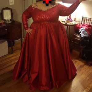 Plus Size Red Gown Custom Made 26/28